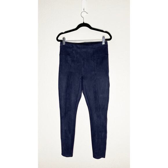 SPANX Women's Navy Blue High Waist Pull On Faux Suede Leggings Stretch Casual M - Picture 4 of 9
